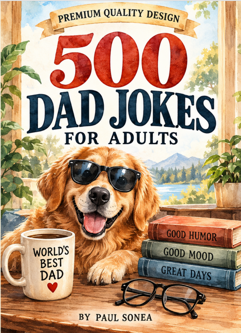 Cover of 500 Dad Jokes for Adults, Edition 1